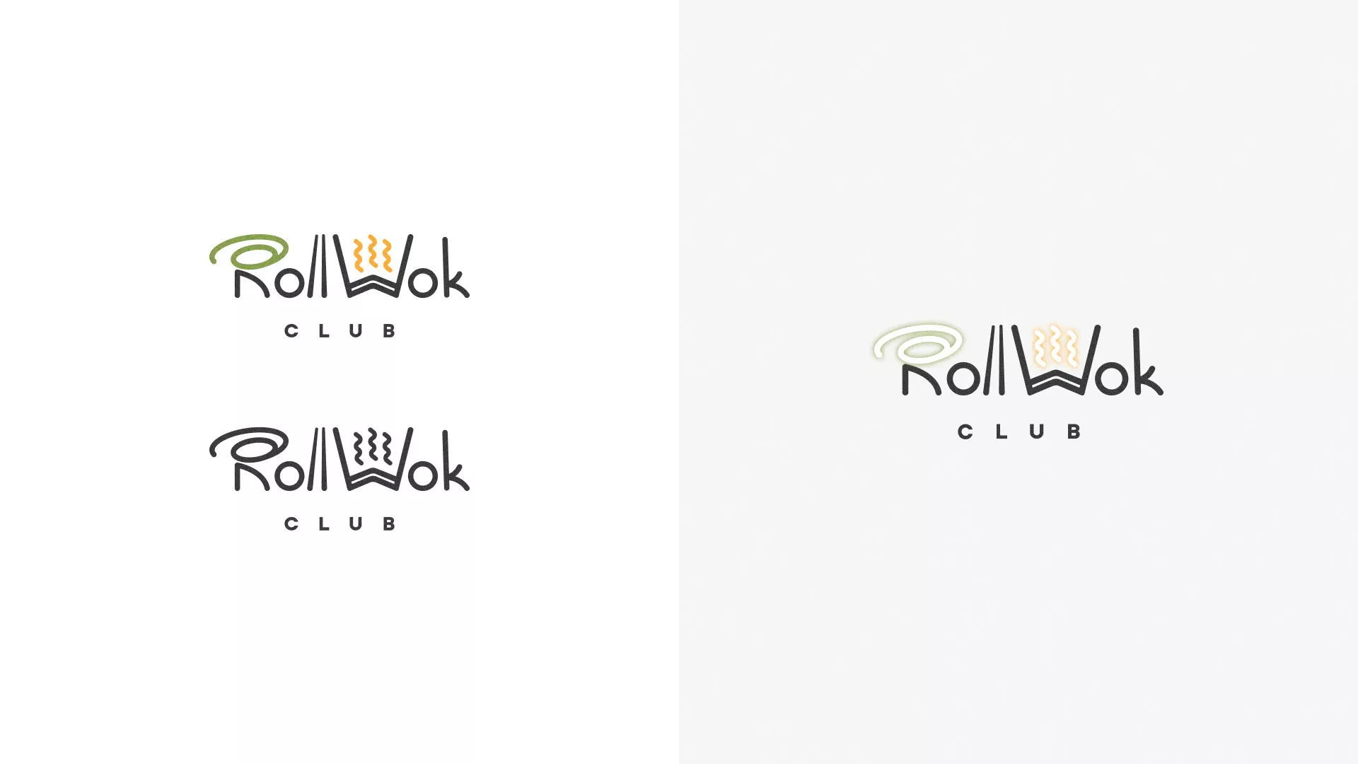Разработка логотипа и фирменного стиля суши-бара «Roll Wok Club» в Россоши