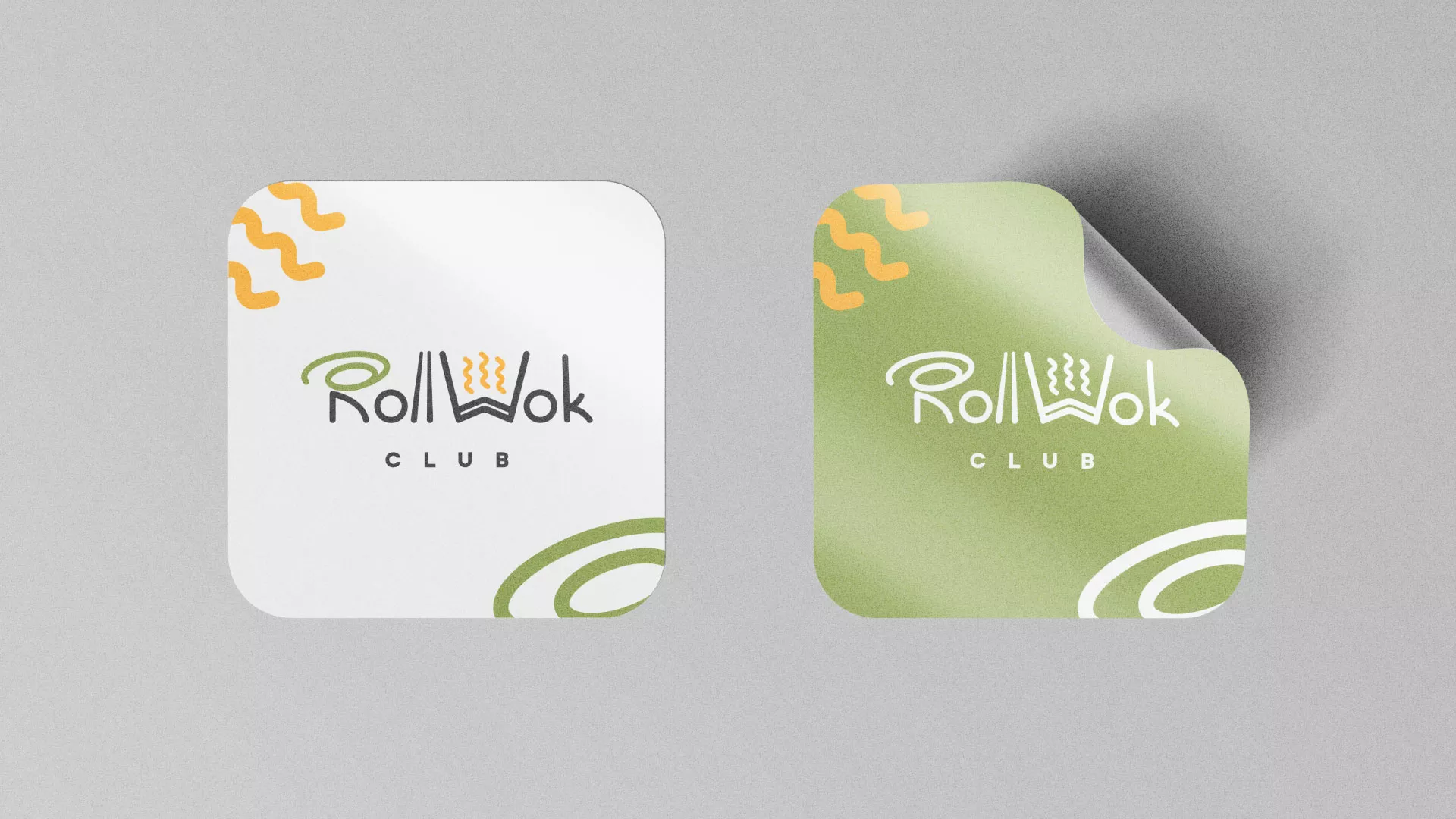 Разработка логотипа и фирменного стиля суши-бара «Roll Wok Club» в Россоши